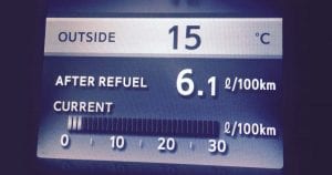 Fuel Economy display from a Toyota Prado 