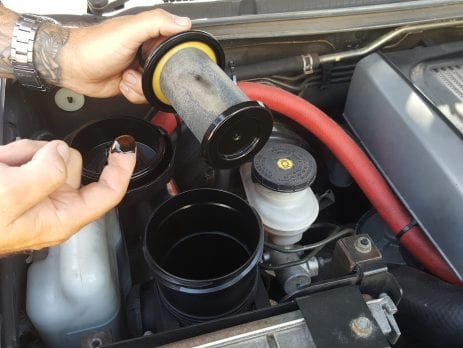 Internal filter for a provent catch can.