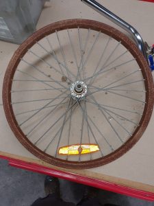 Heavily rusted bike rim 
