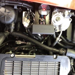 Toyota 70 series catch can installed